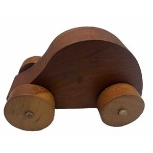 Vintage Wooden Car Handmade Old Fashioned Rolling Country Toy 6"